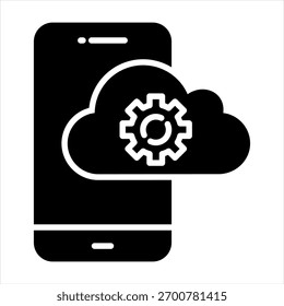 Synchronization Glyph Icon Vector Illustration