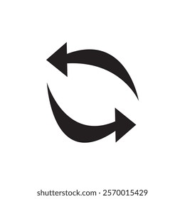 Synchronization icon black and white vector outline sign
