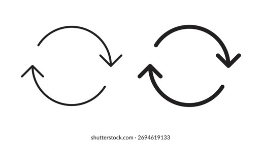 Symbolkonzept für die Synchronisierung. Logo-Symbol für Web und Mobile. Pixel perfekt.