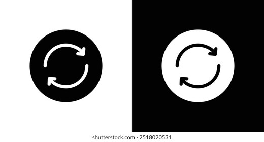 Synchronization icon Flat fill set collection