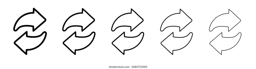 Synchronisationssymbol flache Illustration Set Logo