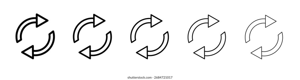 Synchronisationssymbol flache Illustration Set Logo