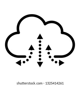 synchronization icon, outline black style, seo and business illustration