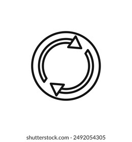 Synchronization icon outline collection in black and on white background
