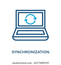 Estilo de color del contorno del icono de sincronización. Ilustración vectorial Para El Diseño gráfico