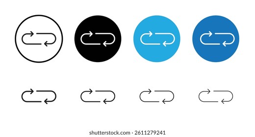 Synchronization icon Thin line art collection