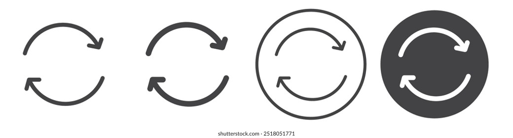 Synchronization icon thin line illustration