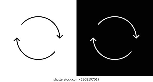 Synchronization icon. Thin line symbols bundle
