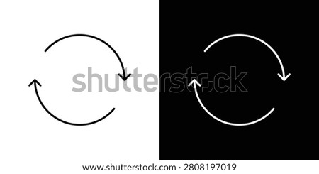 Synchronization icon. Thin line symbols bundle