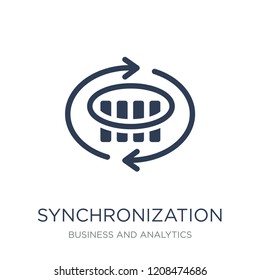 Synchronization icon. Trendy flat vector Synchronization icon on white background from Business and analytics collection, vector illustration can be use for web and mobile, eps10