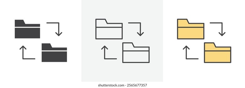 Synchronization icons in black and colored versions