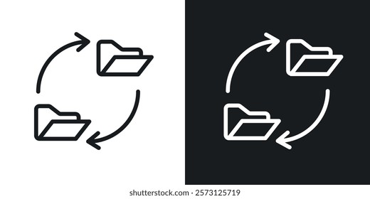 Synchronization icons set vectors on white background.