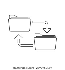 Synchronization isolated vector line icon flat sign. simple element illustration from big data concept vector icons. synchronization editable black logo symbol design on white background