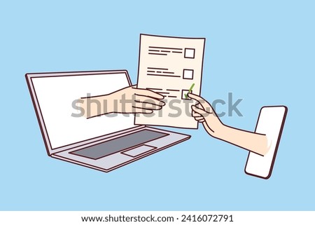 Synchronization of laptop and mobile phone for convenient turnover document and transfer of checklist or task plan. Synchronization of gadgets thanks to single eco-system and modern software