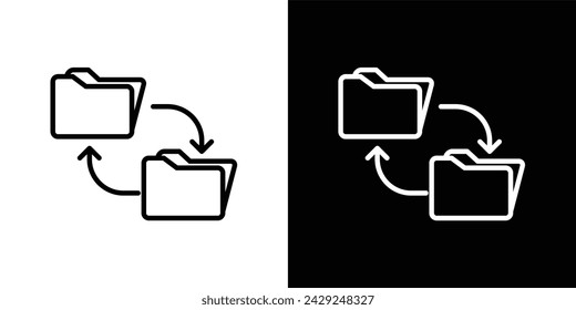 Synchronization Line Icon on White Background for Web.