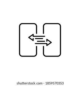 Synchronization line icon. Smartphone. Data synchronization. Sync, transfer concept. Vector EPS 10. Isolated on white background