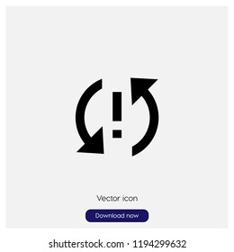 Synchronization problem sign icon in trendy flat style isolated on grey background, modern symbol vector illustration for web