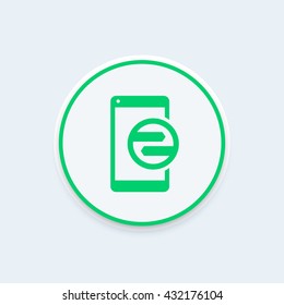 synchronization with smartphone icon, connectivity, data transfer, connection sign, vector illustration