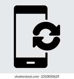 Synchronization smartphone solid icon, use for website mobile app presentation