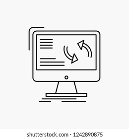 synchronization, sync, information, data, computer Line Icon. Vector isolated illustration