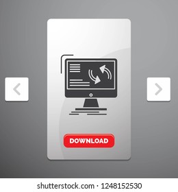 synchronization, sync, information, data, computer Glyph Icon in Carousal Pagination Slider Design & Red Download Button