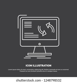 synchronization, sync, information, data, computer Icon. Line vector symbol for UI and UX, website or mobile application