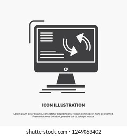 synchronization, sync, information, data, computer Icon. glyph vector gray symbol for UI and UX, website or mobile application