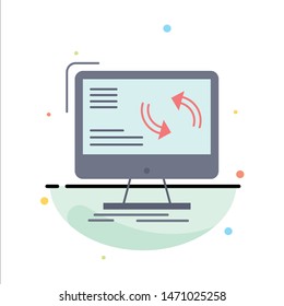 synchronization, sync, information, data, computer Flat Color Icon Vector. Vector Icon Template background