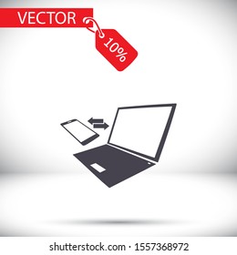 Synchronization vector icon. Lorem Ipsum Design Flat