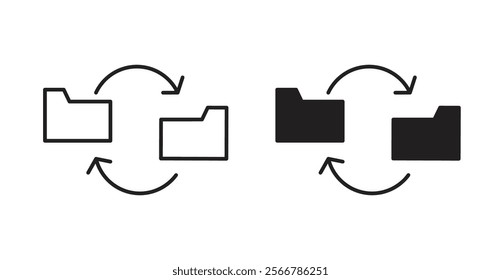 Synchronization vector line icon illustration
