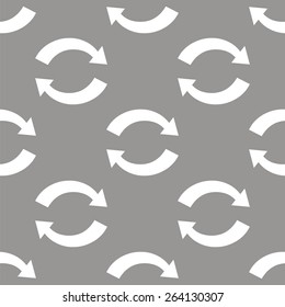 Synchronization white and black seamless pattern for web design. Vector symbol