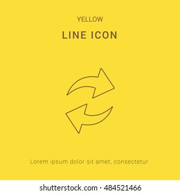 Synchronize Arrow Cute yellow thin line icon / logo Design