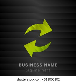 Synchronize Arrow Lime Green and Black silk fashion premium icon / Logo