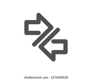 Synchronize arrows icon. Communication Arrowheads symbol. Navigation pointer sign. Quality design element. Classic style icon. Vector