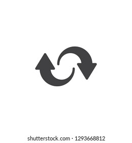 Synchronize arrows vector icon. filled flat sign for mobile concept and web design. Synchronization arrows simple solid icon. Symbol, logo illustration. Pixel perfect vector graphics