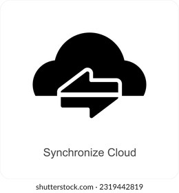 Synchronize Cloud and refresh icon concept