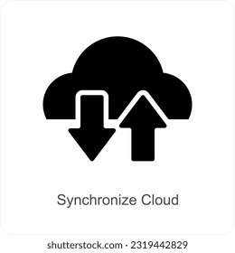 Synchronize Cloud and refresh icon concept