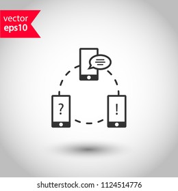 Synchronize icon. Device connection icon. Hosting icon. EPS 10 vector sign. Studio background.