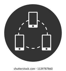 Synchronize icon. Device connection icon. Hosting icon. Vector sign. Gray background.