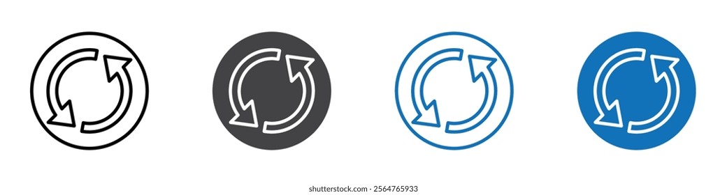 Synchronize icon flat editable icon mark set.
