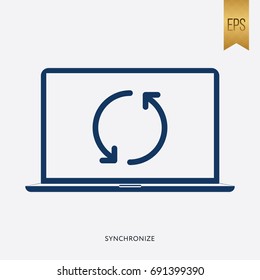 Synchronize Icon Flat Isolated Laptop Symbol