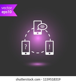 Synchronize icon. Global network icon. Device connection icon. Hosting icon. EPS 10 flat symbol