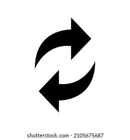 Synchronize icon isolated on white background