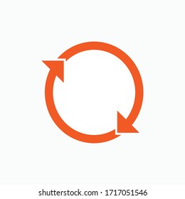 Synchronize Icon. Presented in Orange Line Art Style.