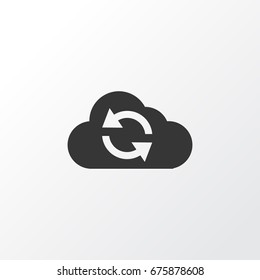 Synchronize Icon Symbol. Premium Quality Isolated Cloud Element In Trendy Style.