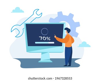synchronize illustration concept operation system update progress or data 