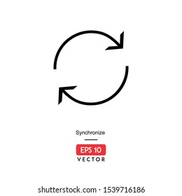 Synchronize line icon vector, EPS10 -Vector