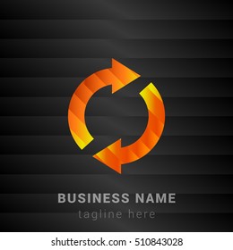 Synchronize Orange, Yellow and Black silk fashion premium icon / Logo