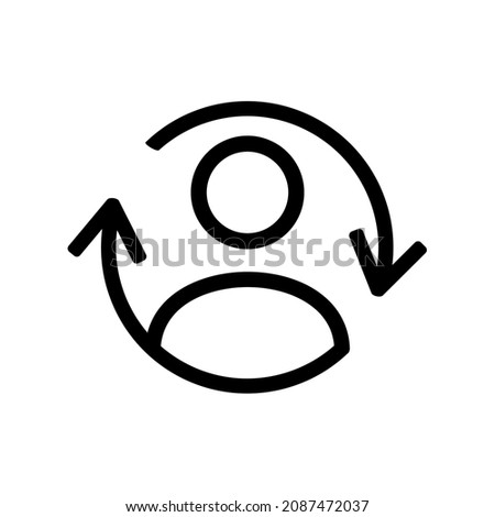 Synchronize user symbol. Account profile with reload, refresh icon. Illustration vector