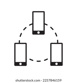 Synchronize vector icon. Device connection flat sign design. Hosting icon. EPS 10 synchronize symbol pictogram